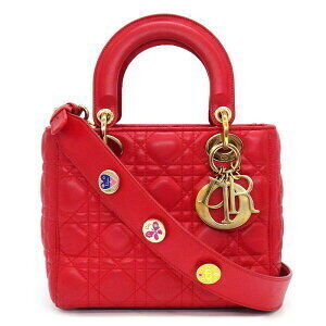 Dior Lady MY ABC 2way Shoulder Bag Red Cannage Lambskin